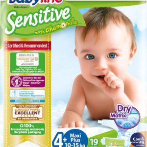 Babylino Sensitive Chamomile Πάνες με Αυτοκόλλητο No. 4+ για 10-15kg 19τμχ