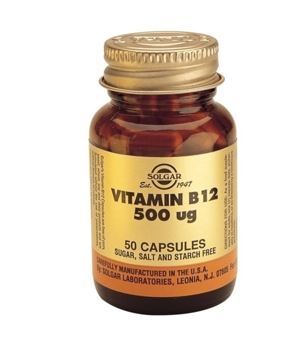 Solgar Vitamin B12 Βιταμίνη 500mcg 50 φυτικές κάψουλες
