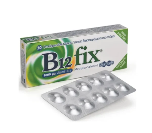 Uni-Pharma B12 fix 1000μg Βιταμίνη 30 ταμπλέτες