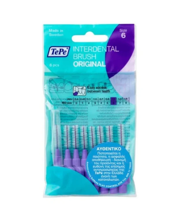 TePe Original Μεσοδόντια Βουρτσάκια 1.1mm Μωβ 8τμχ