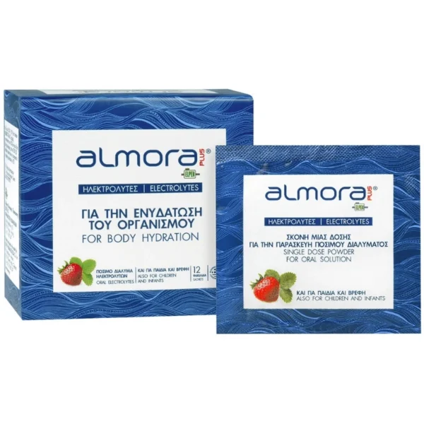 Elpen Almora Plus Electrolytes με Γεύση Φράουλα 12 φακελίσκοι