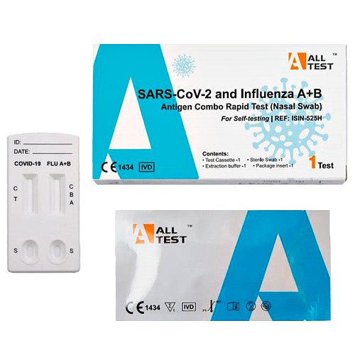 All Test SARS-Cov-2 & Influenza A+B 1τμχ Αυτοδιαγνωστικό Τεστ Ταχείας Ανίχνευσης Αντιγόνων Covid-19 & Γρίπης με Ρινικό Δείγμα