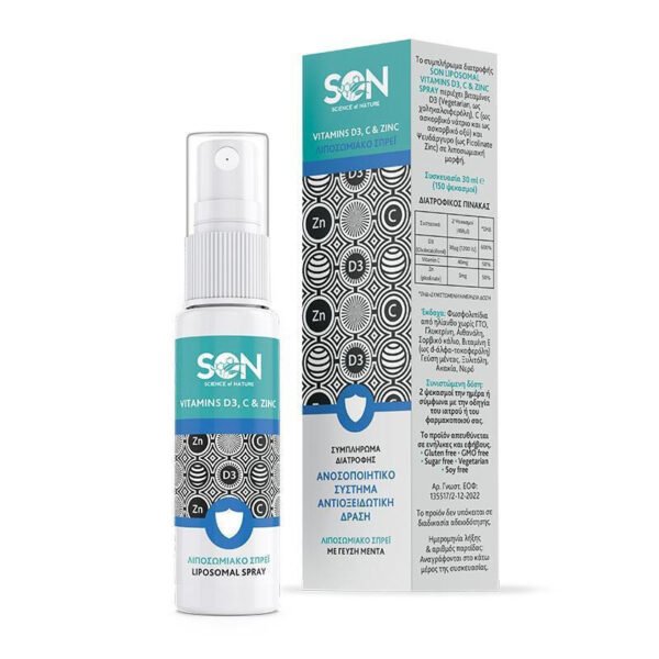 Science of Nature Vitamins D3, C & Zn Liposomal Βιταμίνη για Ανοσοποιητικό & Αντιοξειδωτικό Μέντα 30ml