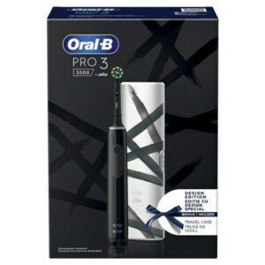 Oral-B Pro 3 3500 Design Edition Ηλεκτρική Οδοντόβουρτσα με Χρονομετρητή, Αισθητήρα Πίεσης και Θήκη Ταξιδίου Black