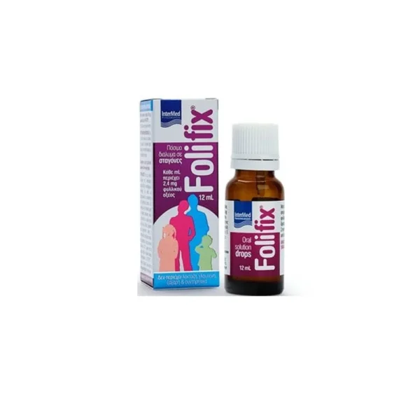 Intermed Folifix Oral Drops Πόσιμο Διάλυμα Φυλλικού Οξέος Σε Σταγόνες 12ml