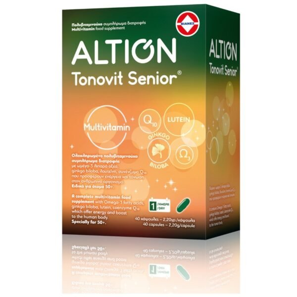 Altion Tonovit Senior Ενισχυμένη Πολυβιταμίνη για Σωματική & Πνευματική Τόνωση για Ηλικίες άνω των 50 Ετών, 40caps Altion