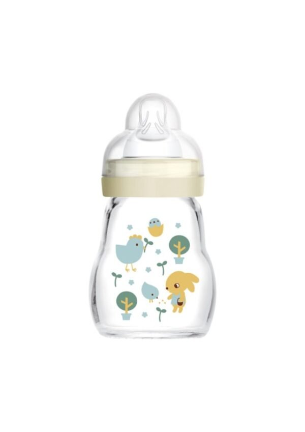 Mam Μπιμπερό Γυάλινο Feel Good Unisex 0+ Μηνών - Κρεμ, 170ml