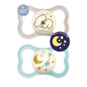 Mam Air Night Ορθοδοντικές Πιπίλες Σιλικόνης 6-16 μηνών, 2 Τεμάχια