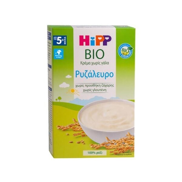 Hipp Bio Κρέμα Ρυζάλευρο Χωρίς Γάλα Από Τον 5ο μήνα, 200g