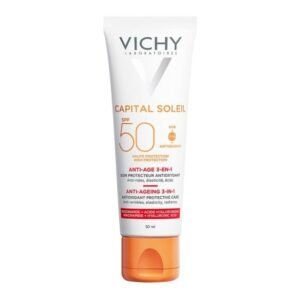 Vichy Capital Soleil Spf50 Anti-ageing 3in1 50ml Αντηλιακό κατά των ρυτίδων.