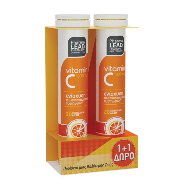 Pharmalead Vitamin C 1000mg 20 Αναβράζοντα Δισκία 1+1 Δώρο