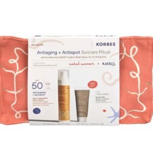 Korres Set Antiaging & Antispot Suncare Ritual Red Grape Αντηλιακή & Αντιρυτιδική Προστασία με Αντηλιακή Κρέμα Προσώπου SPF50, 50ml, Black Pine Κρέμα Ημέρας για Σύσφιξη & Lifting, 20ml & Δώρο Naked Summers x Korres Νεσεσέρ