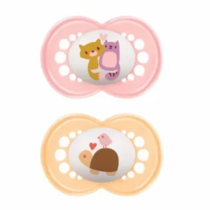 Mam Πιπίλες Σιλικόνης για 6-16 μηνών Original Ροζ/Μπεζ 2τμχ