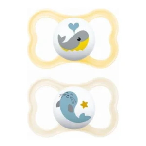 Mam Air Ορθοδοντικές Πιπίλες Σιλικόνης 6-16 μηνών Γκρι/Μπεζ 2 τμχ