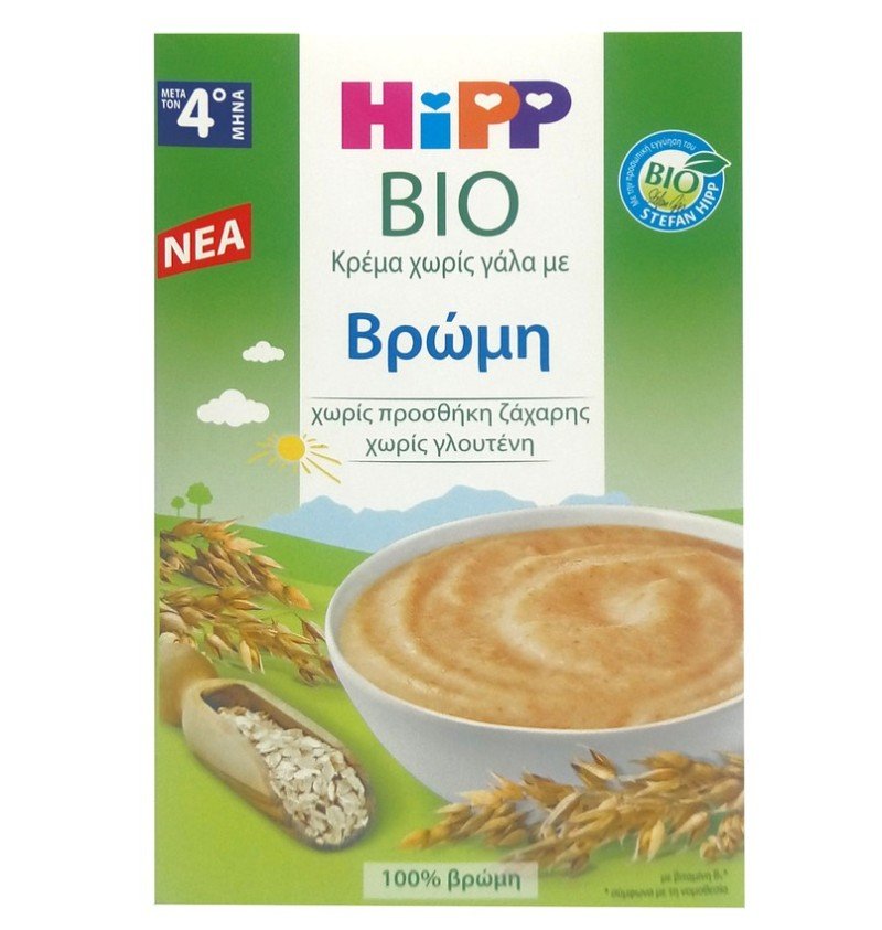 Hipp Bio Κρέμα Χωρίς Γάλα με Βρώμη Μετά τον 4ο Μήνα 200g